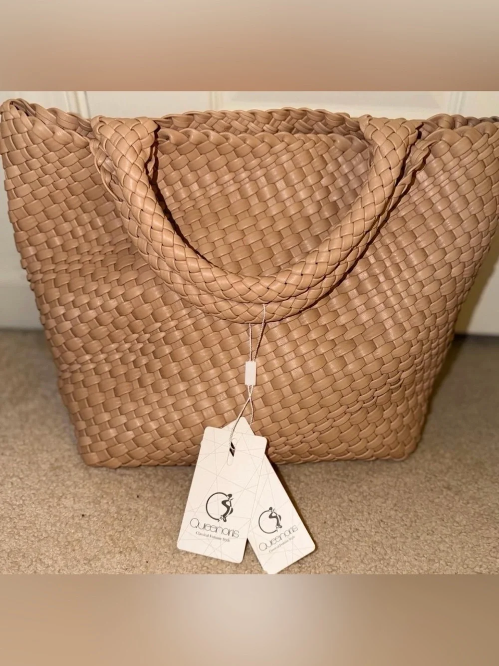 Vegan Leather Hobo Tote Bag