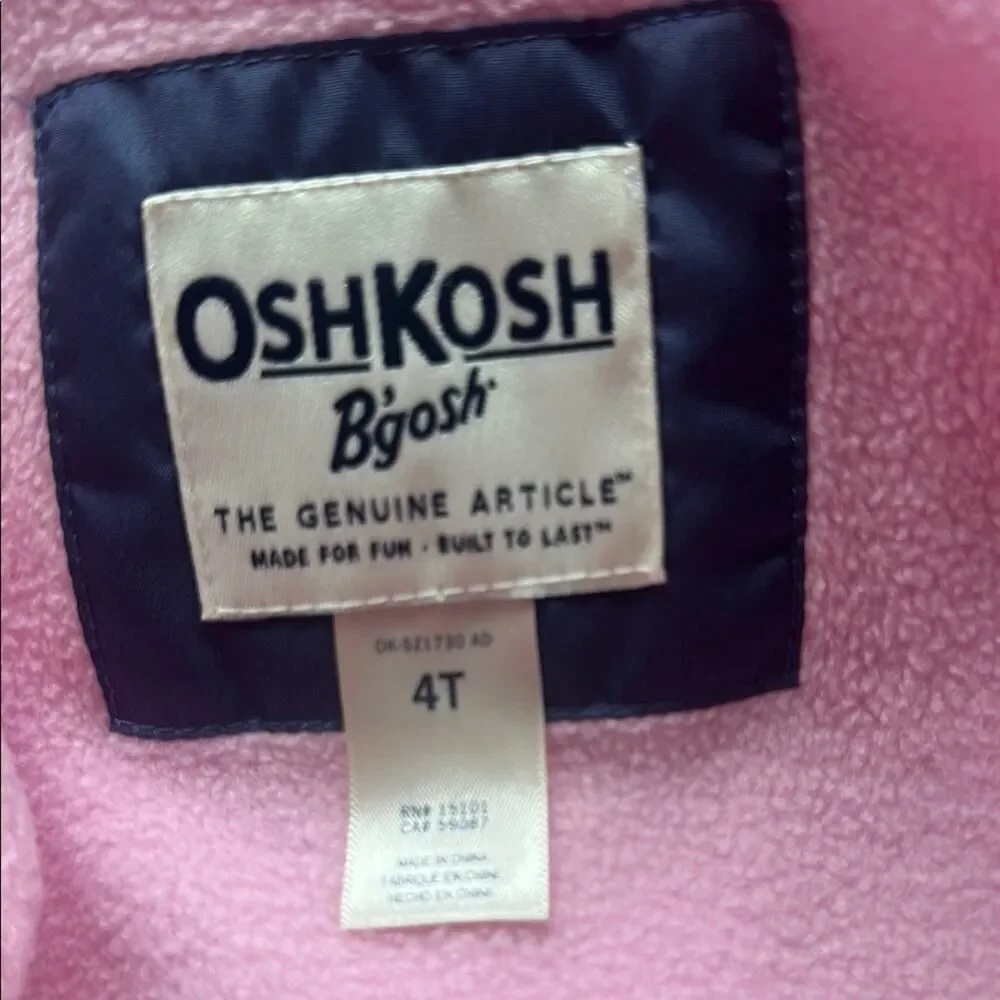 OshKosh B'gosh Pink and Purple Kids Puffer Jacket 4T