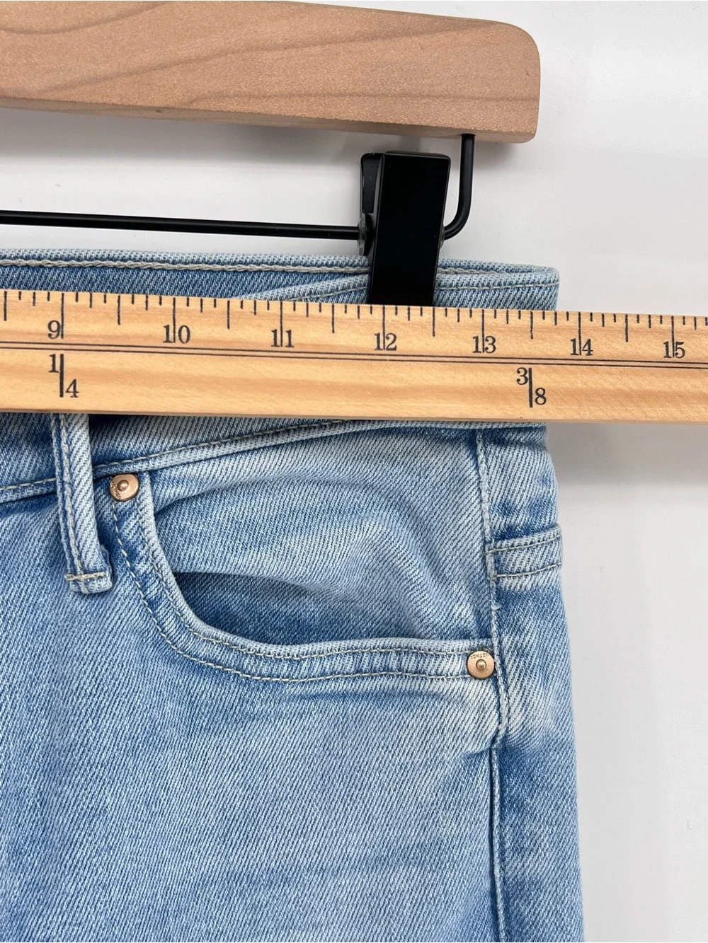 MOTHER The Insider Sneak High-Rise Flare Jeans Sz 26 Lost Art Light Blue Boho
