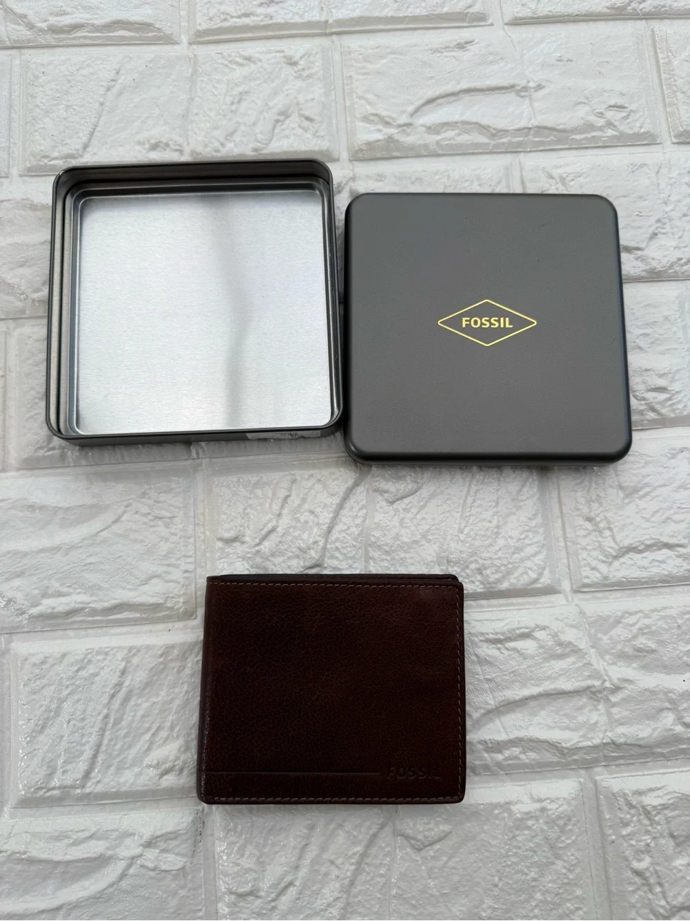 Fossil Allen RFID Traveler Tan Leather Mens Wallet NEW in box