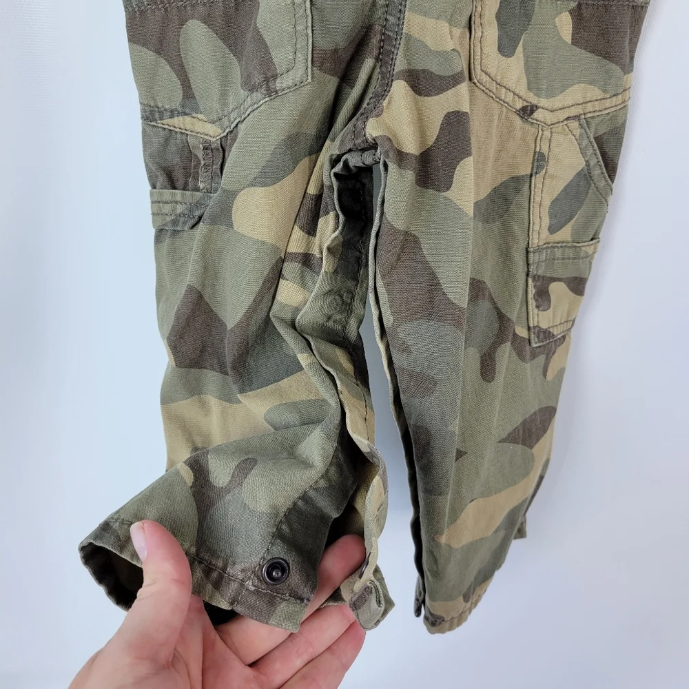 OshKosh Bgosh Camo 100% Cotton Overalls Boys Sz 18m Like New