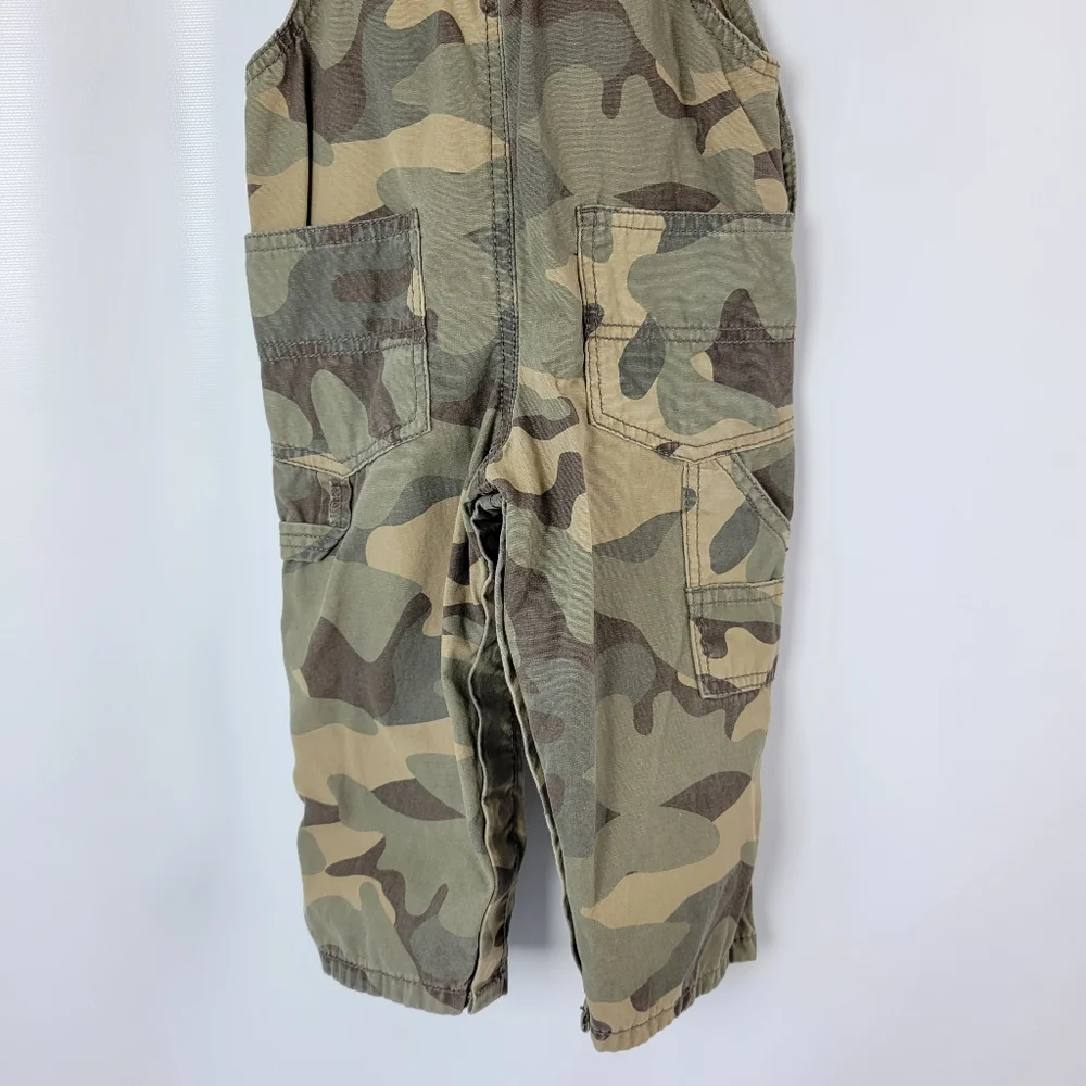 OshKosh Bgosh Camo 100% Cotton Overalls Boys Sz 18m Like New