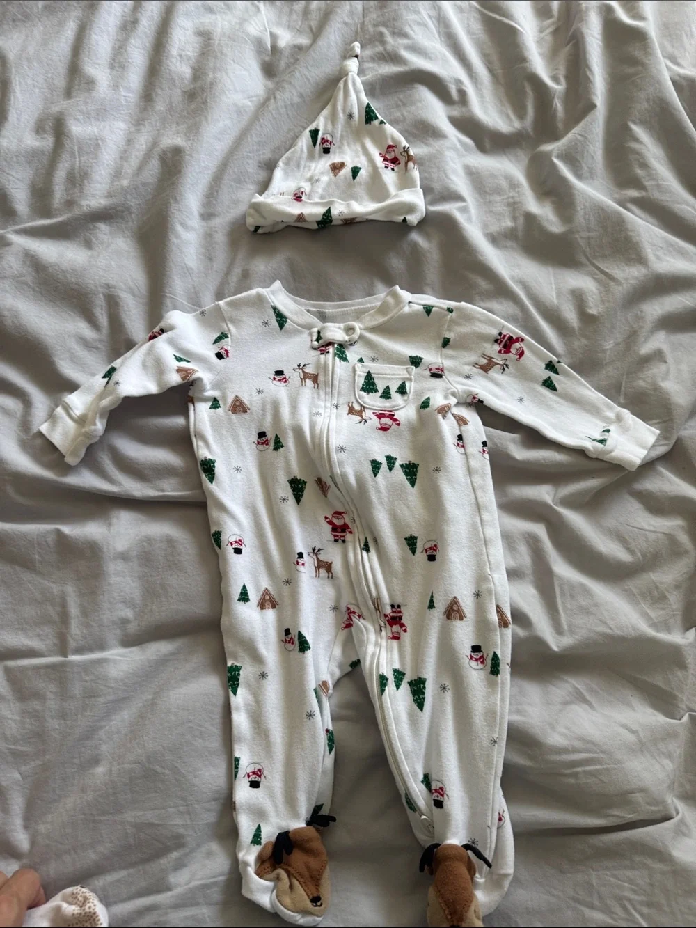 6 month Baby Holiday One-Piece Footed Sleeper set