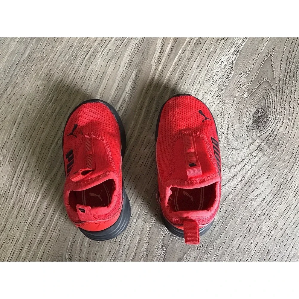 Puma Size 6C Red Slip On Toddler Boys Baby Shoes Wired Rapid Sneakers 386548-03
