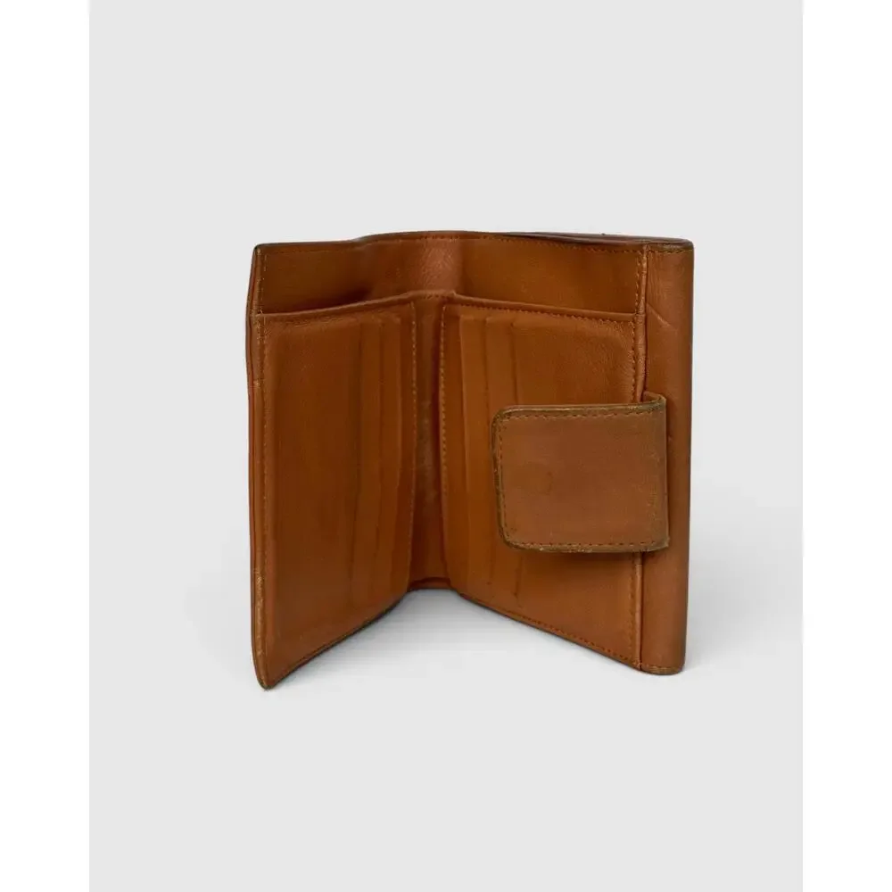 Chanel 2005 Tan Leather Stitch Bifold Wallet