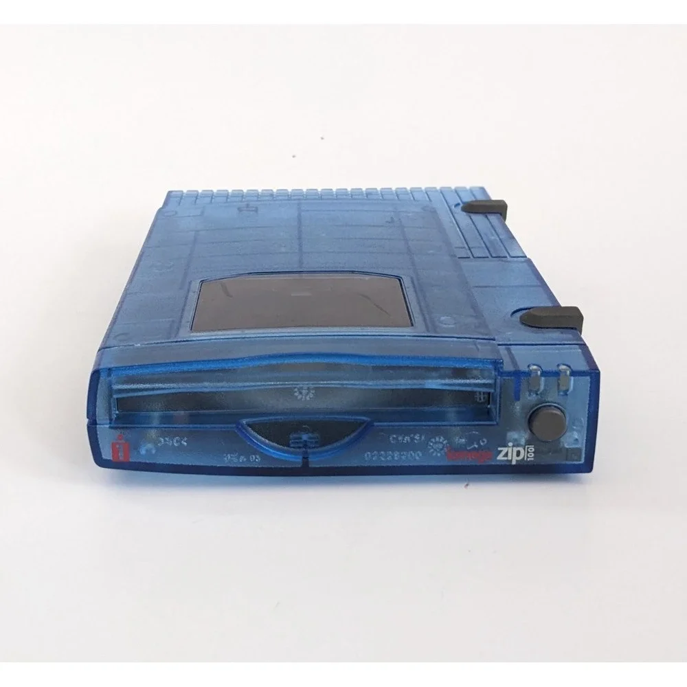 VTG 2000s Iomega Zip 100 MB USB External Drive Translucent Blue Z100USB Untested
