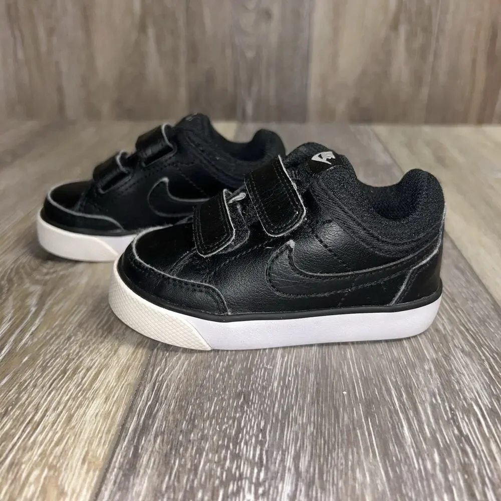 Nike 3 Toddler US Size 5C Black White Capri 579949 014 Strap Up Sneaker Shoes