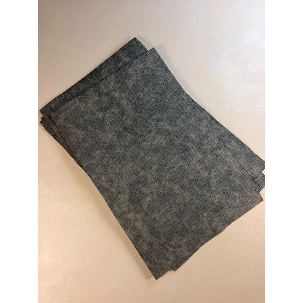 Faux Leather placemats OS Slate Blue Grey Y2K Woven Textured 4pc Set