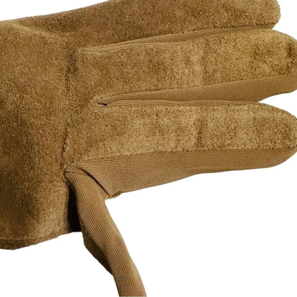 Isotoner Beige Suede Dress Gloves Fleece Lined size S/M NWT