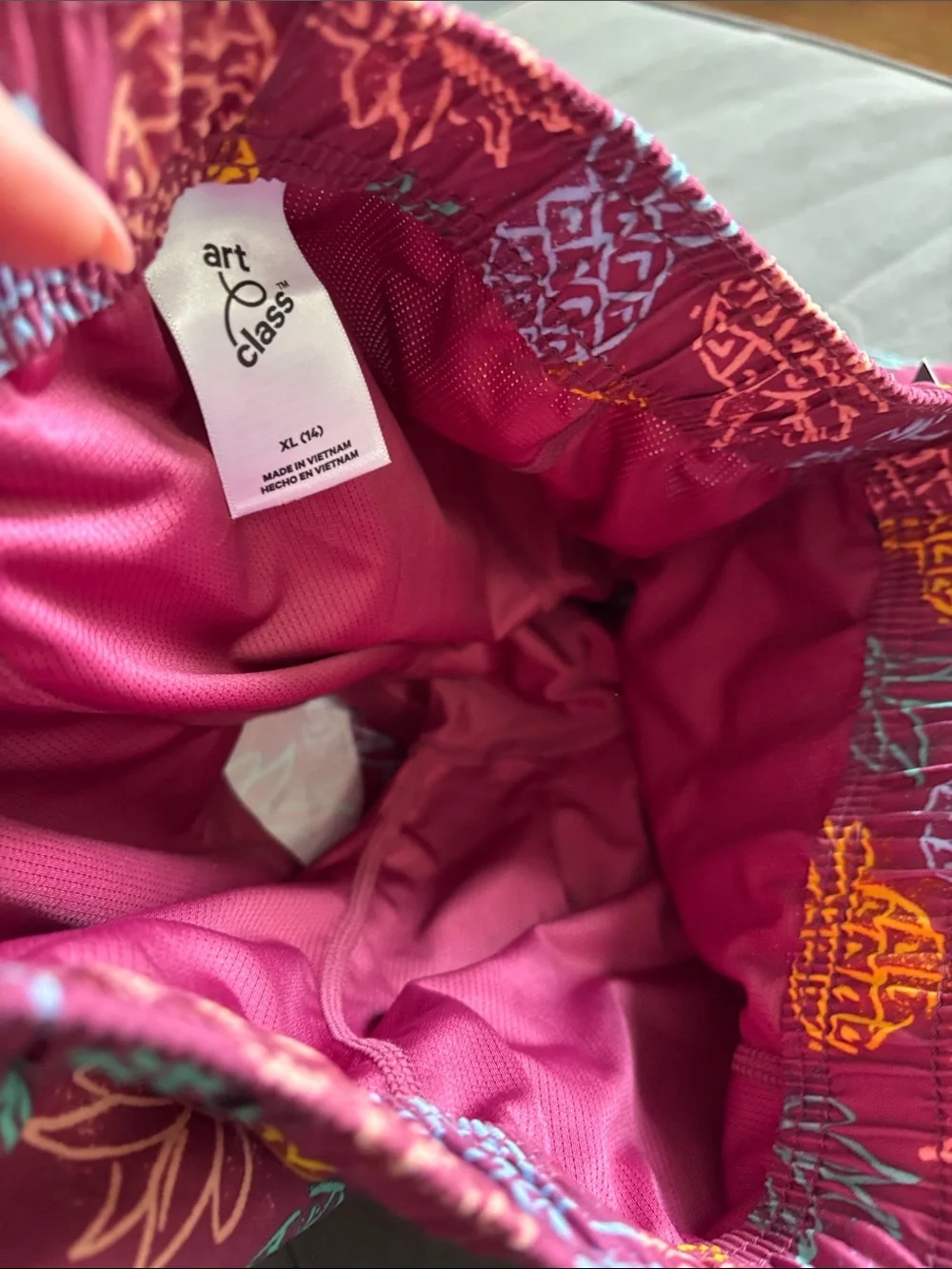 NWT Boys Pineapple Print Swim Trunks Pink Tropical Swim Shorts‎ Size XL 14