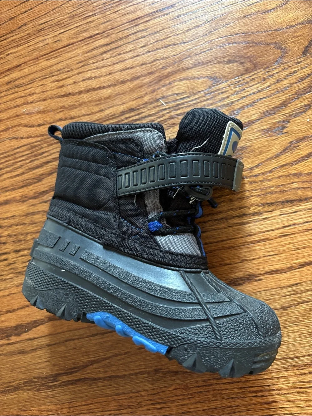 Crater Ridge Kids Blake Black & Blue Winter Shoe Rain Boots Cold-Weather sz 8