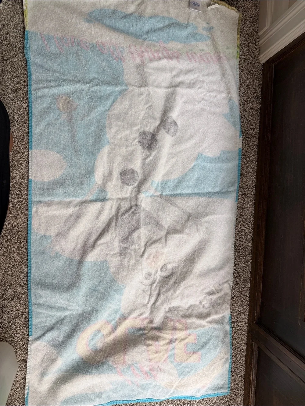 Olaf Kids Swim Blanket in Blue, White and Pink - Character Beach Throw