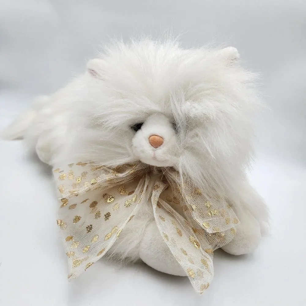 Vintage Commonwealth White‎ Fluffy Persian Cat Plush Soft Stuffed Animal Toy