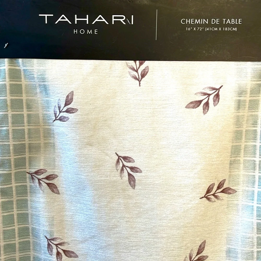 Tahari, Fall Pumpkin with Autumn Leaf Theme Beaded Table Runner 16” x 72”