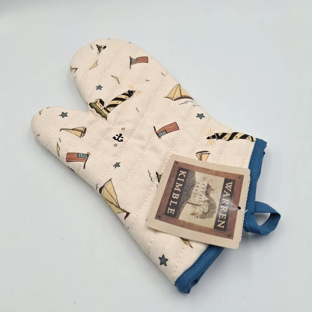 VTG Warren Kimble Coastal Breeze‎ Oven Mitt Nautical Lighthouse Sailboat New WT