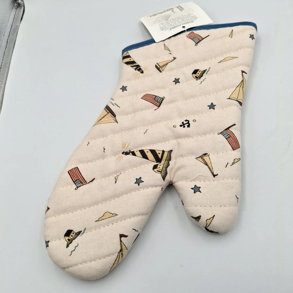 VTG Warren Kimble Coastal Breeze‎ Oven Mitt Nautical Lighthouse Sailboat New WT