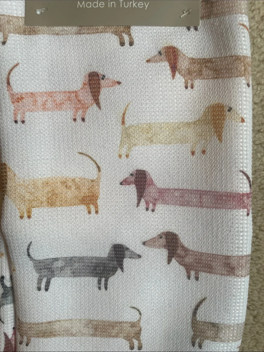 Ladinne set of two different dachshund over sized Kitchen Towel