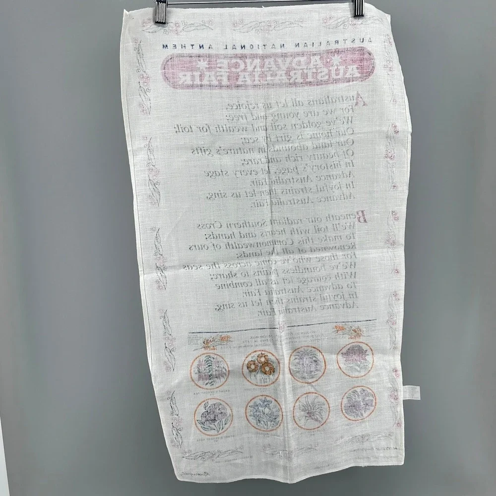 Rodriguez Australian National Anthem Advance Australia Fair Linen Tea Towel 1999
