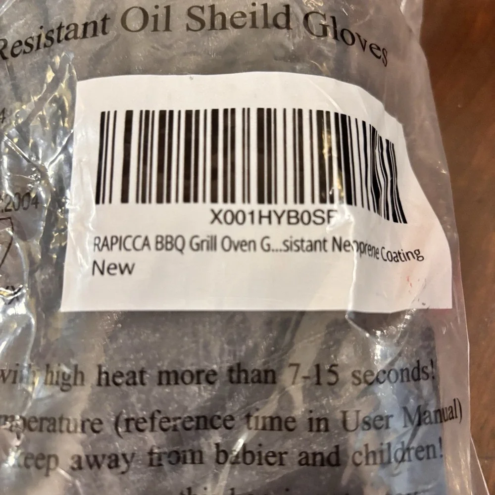 RAPICCA BBQ Grill Gloves XL Heat Resistant Oil Shield Neoprene Smoker Oven NWT‎