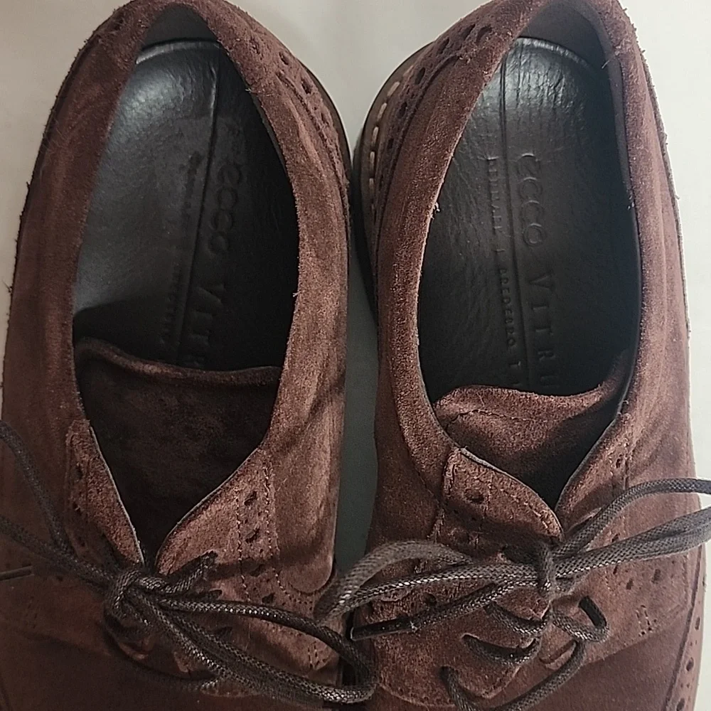Ecco Vitrus Denmark I Bredebro 1968 Sz40/US Men's Wing Tip Brown Suede Oxfords