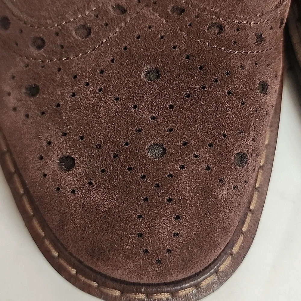 Ecco Vitrus Denmark I Bredebro 1968 Sz40/US Men's Wing Tip Brown Suede Oxfords