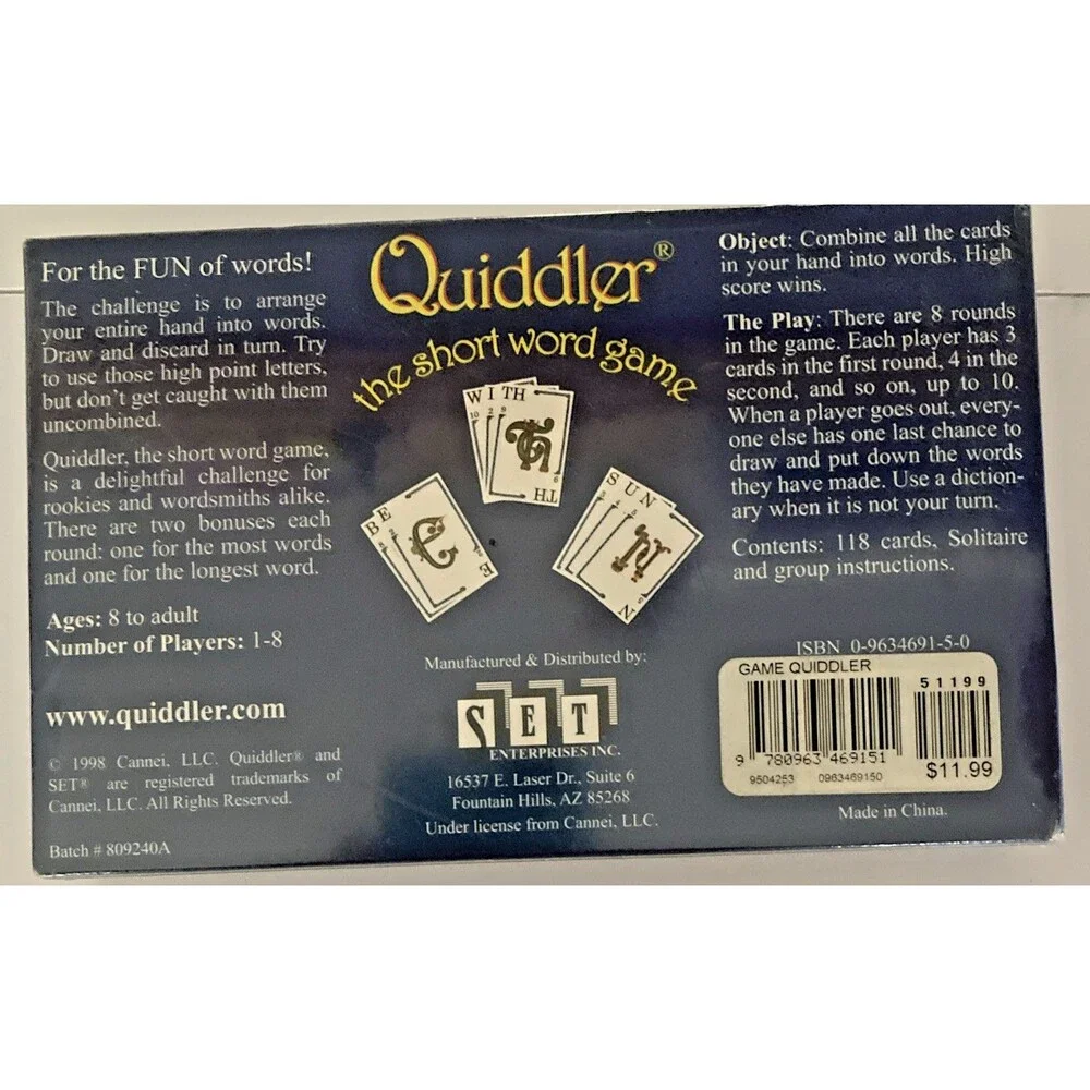 Set Enterprises 1998 quiddler