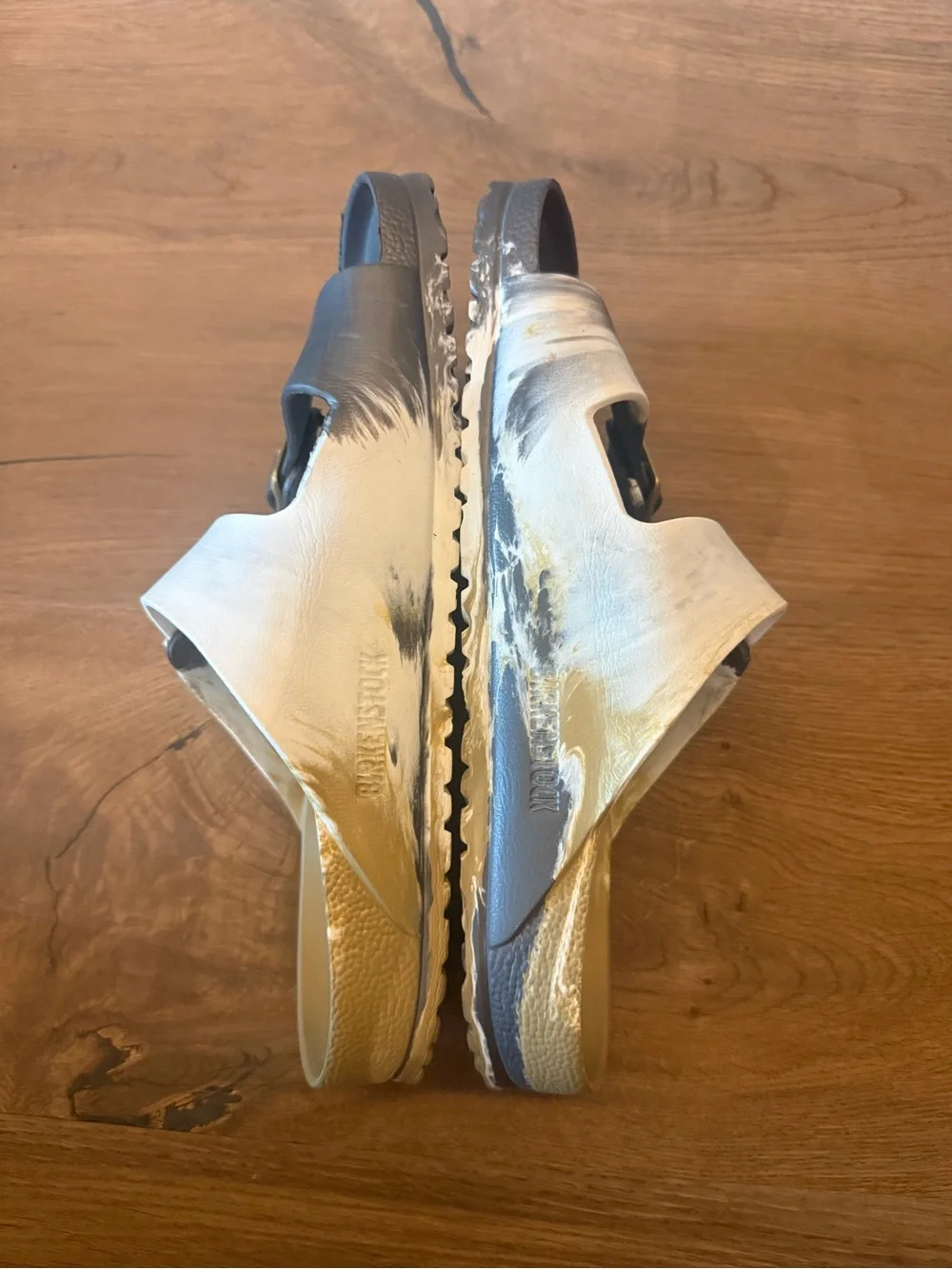 Birkenstock Arizona EVA Gray, Gold and White Ombre - Size 44 (11 - 11.5)