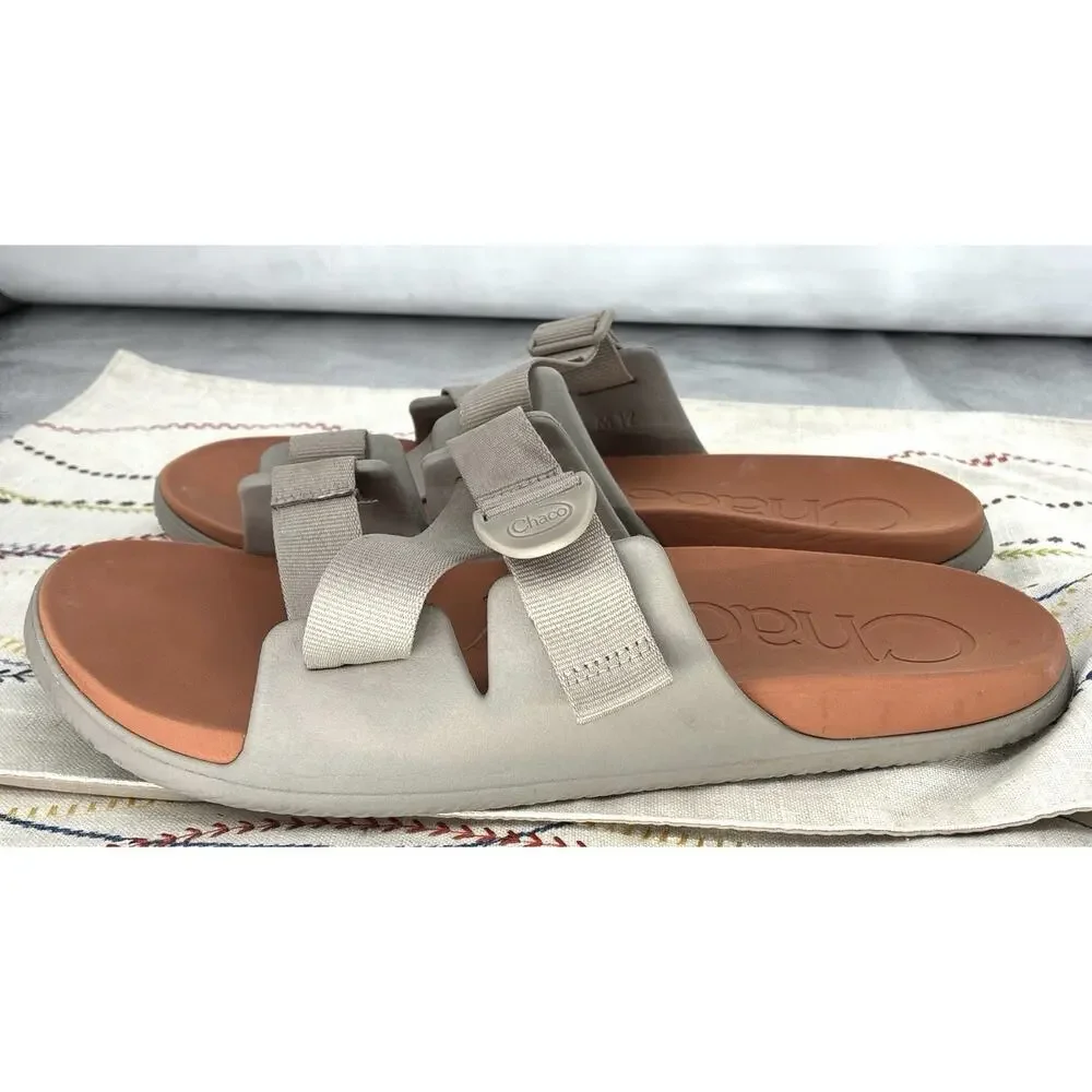 Chaco Chillos Slide Sandals Mens Size 12 Gray Adjustable Buckle Comfort Shoes