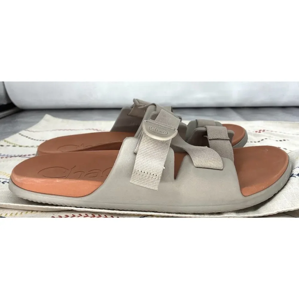 Chaco Chillos Slide Sandals Mens Size 12 Gray Adjustable Buckle Comfort Shoes