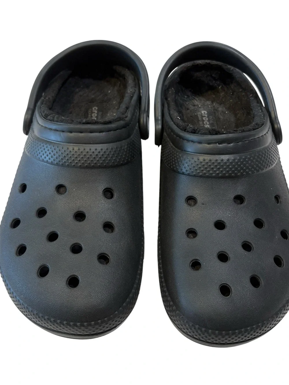 Crocs Mens 8 Womens 10 Black Fleece Lined Clogs Shoes 203591