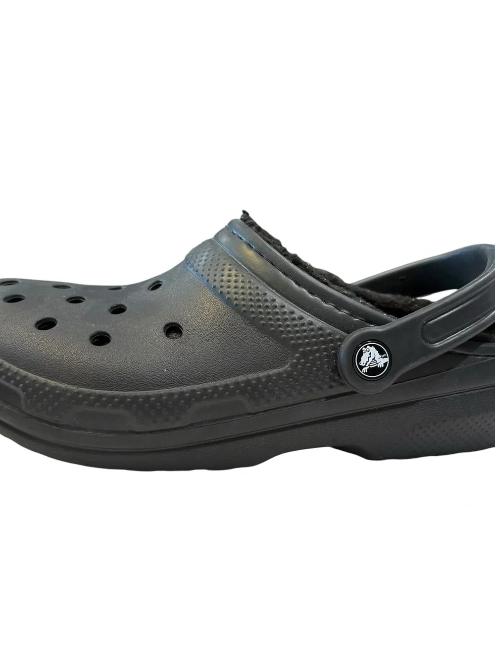 Crocs Mens 8 Womens 10 Black Fleece Lined Clogs Shoes 203591