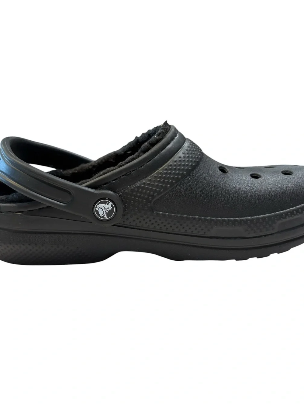 Crocs Mens 8 Womens 10 Black Fleece Lined Clogs Shoes 203591
