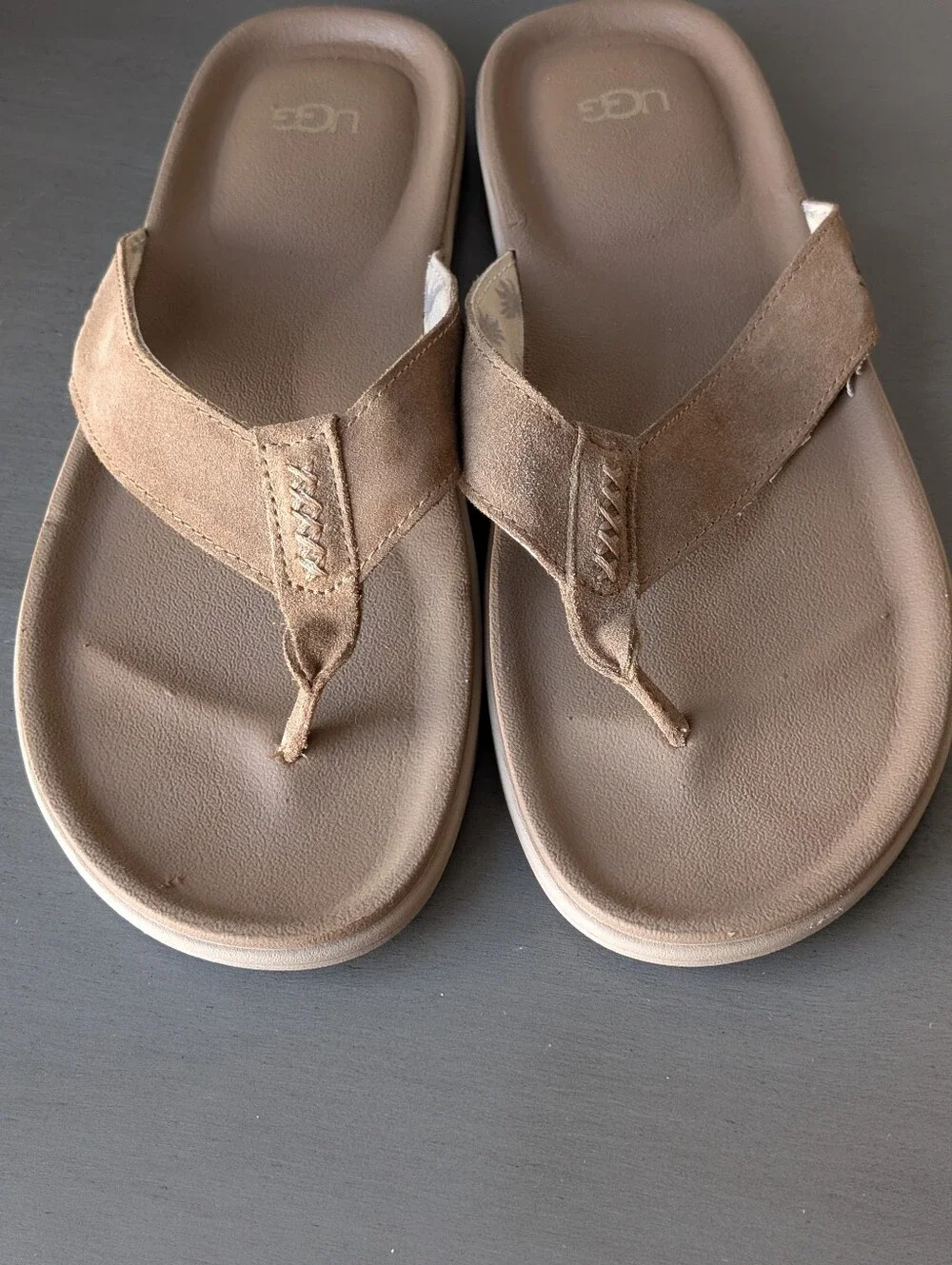 Ugg Brown Brookside Chestnut Rubber Flip Flop Casual Summer Size 11