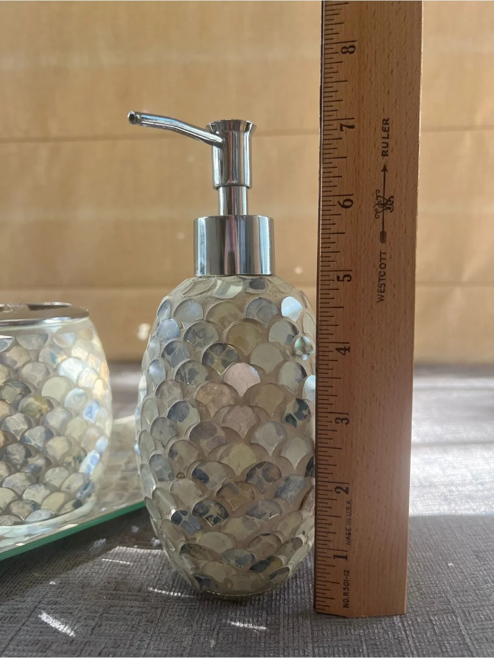 Macy's Iridescent Mosaic Glass Bath Set (3-Piece Mermaid Scale)