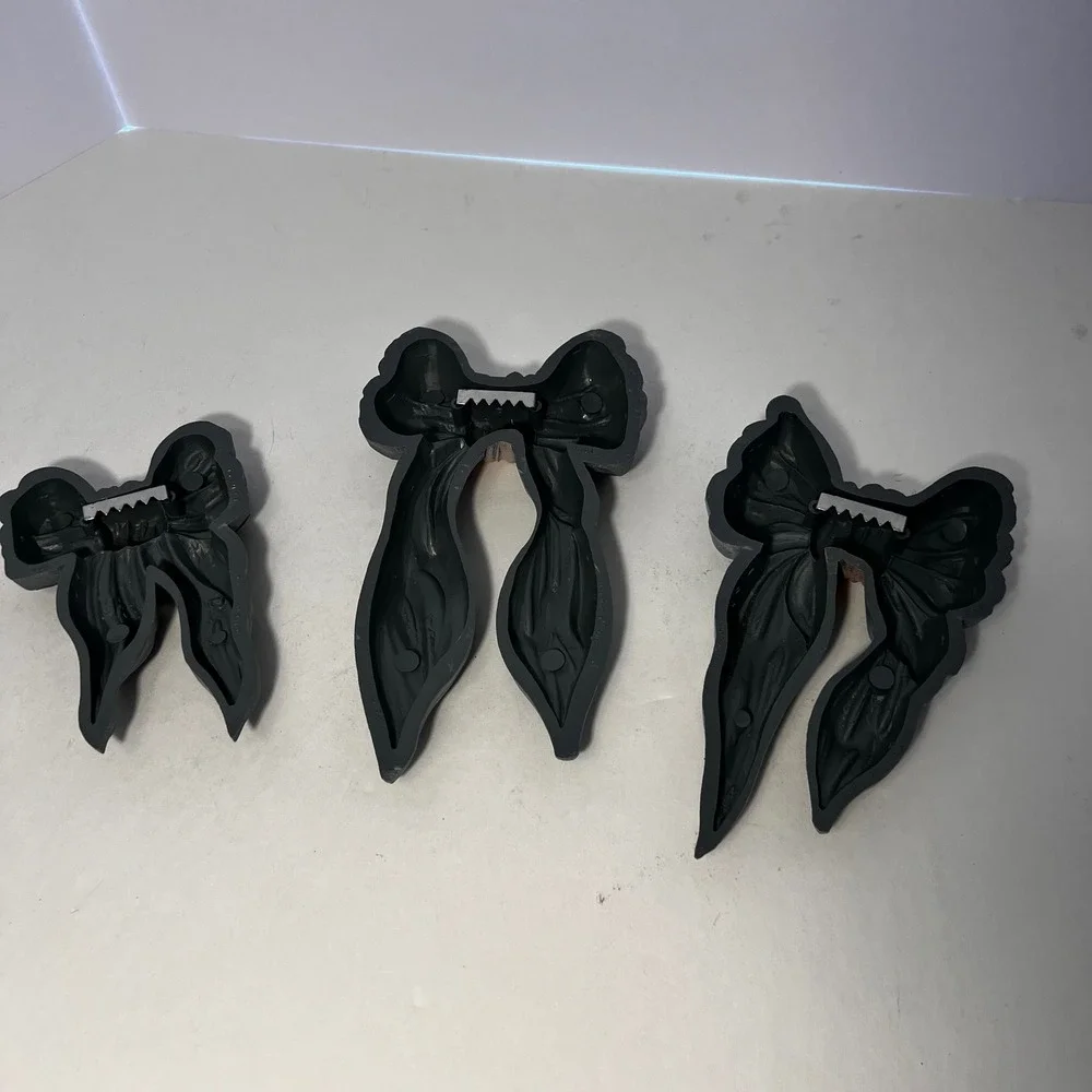 Vintage Bow Wall Decor Set of 3 Blue Pink Resin Ribbon Plaque Coquette Decor