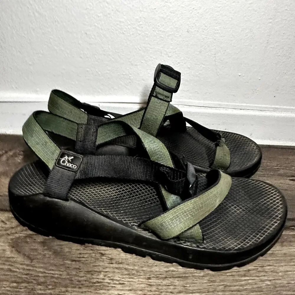 Chaco Z/1 Outdoor Hiking Sandals Vibram Sole Strappy Flat Classic Green 12