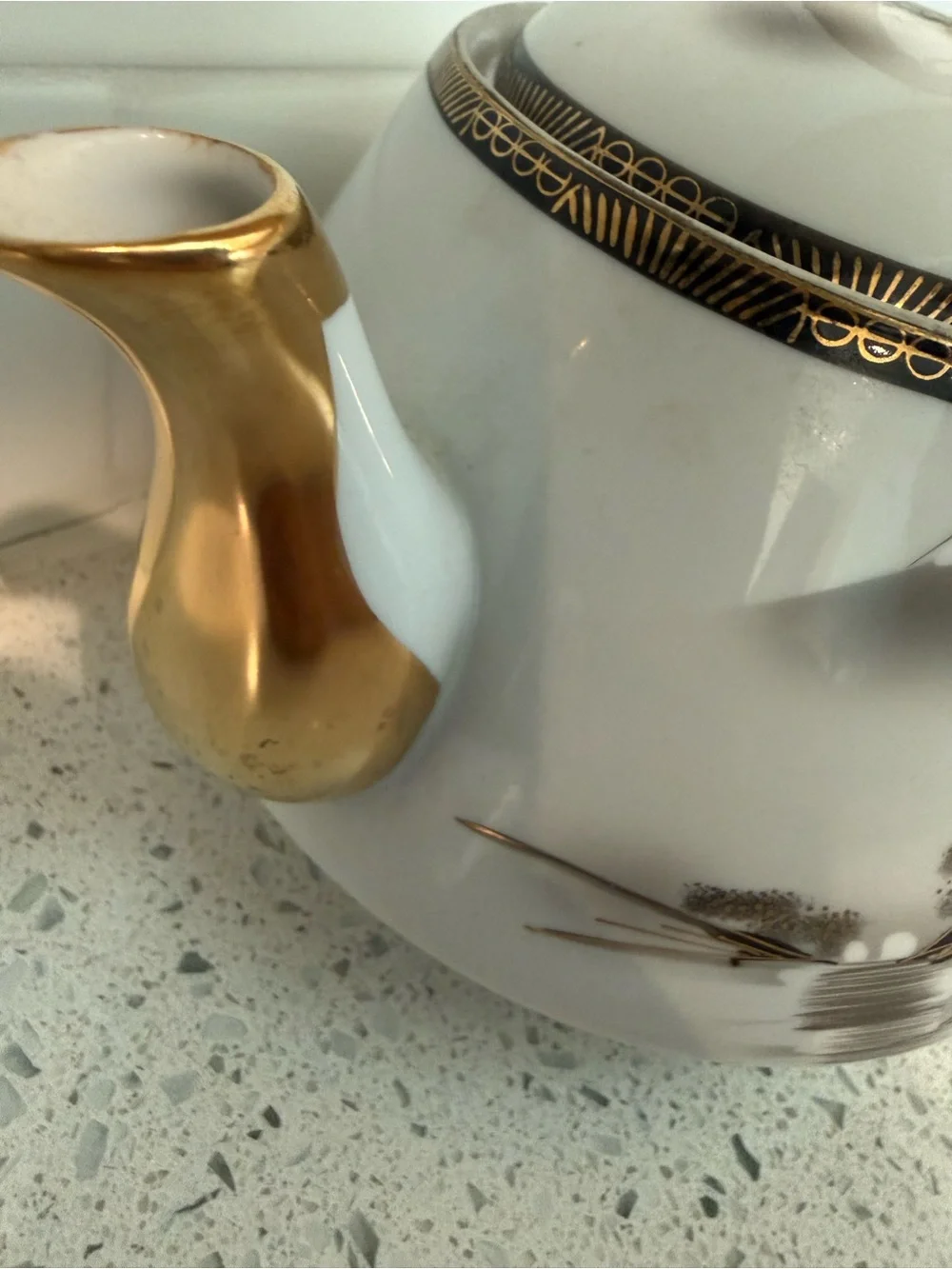 vintage 1950s Kutani Hayasi Japanese porcelain handpainted teapot