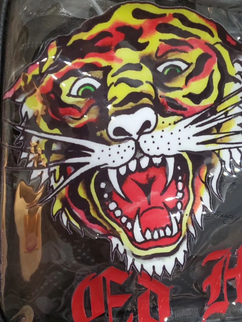 Ed Hardy 3piece clear vinyl makeup bag & 2 black cosmetics beauty pouch case