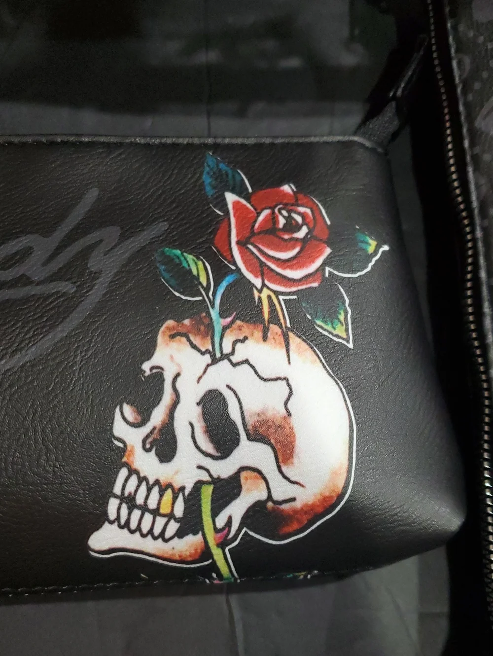 Ed Hardy 3piece clear vinyl makeup bag & 2 black cosmetics beauty pouch case