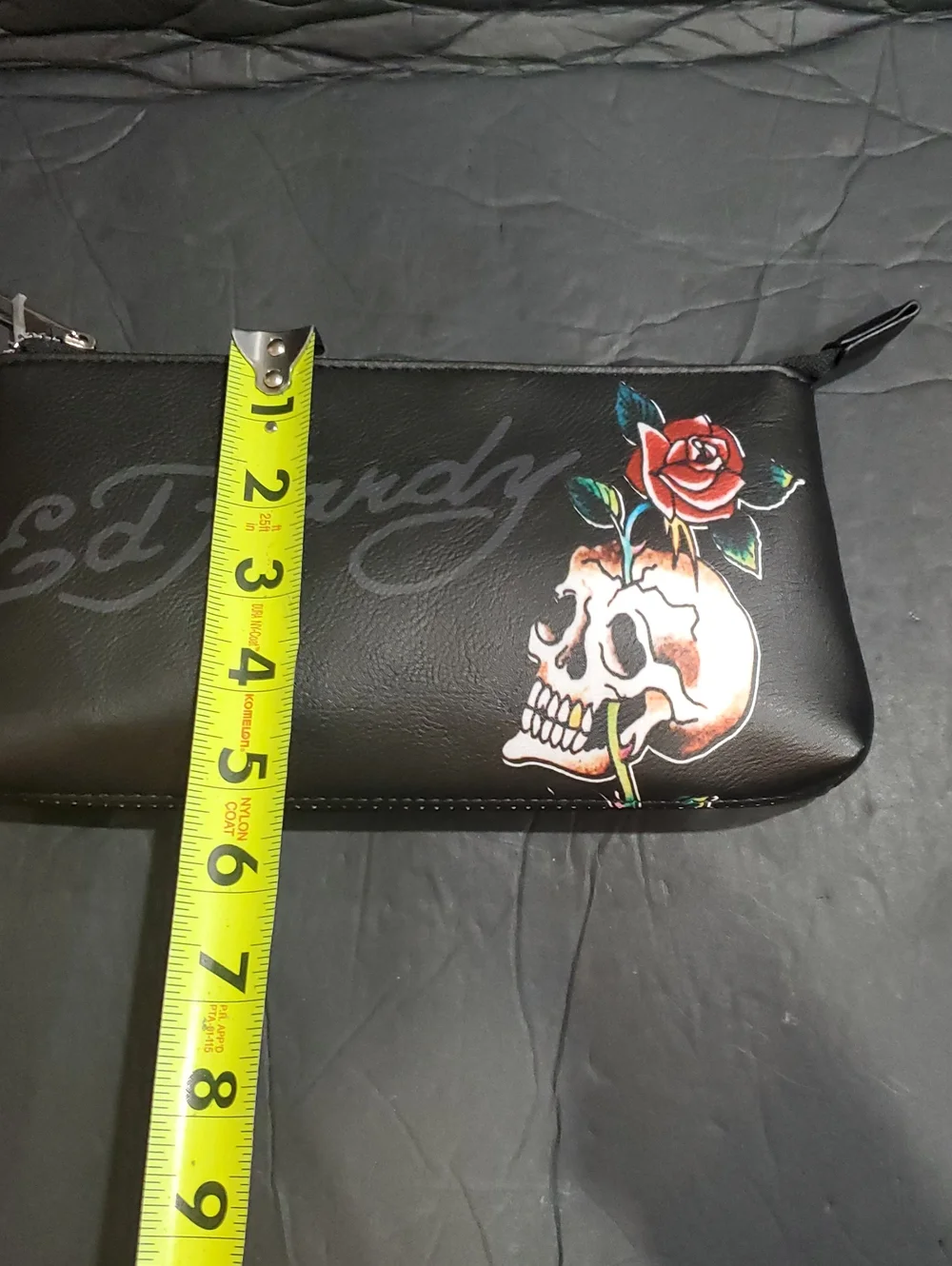 Ed Hardy 3piece clear vinyl makeup bag & 2 black cosmetics beauty pouch case