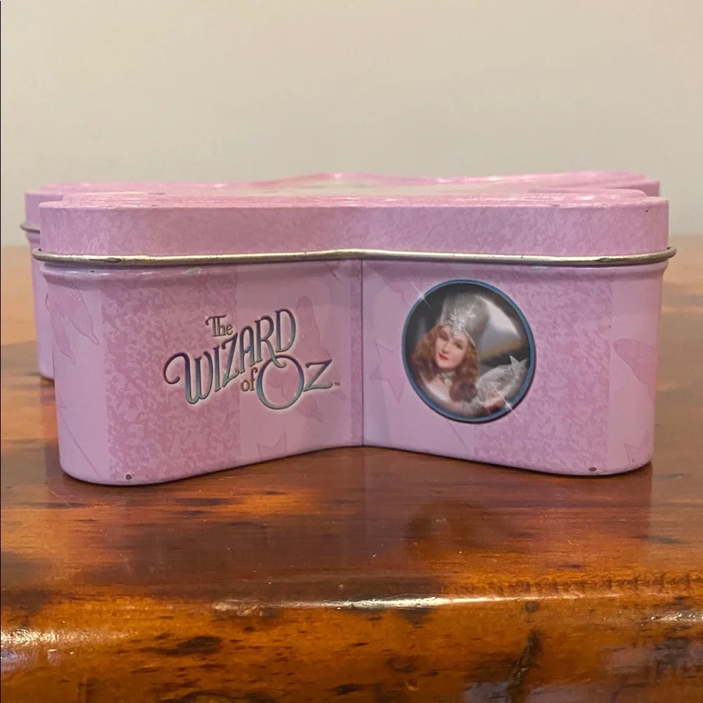 Collectible Glynda the Good Witch Wizard of Oz tin treasure box trinket box pink