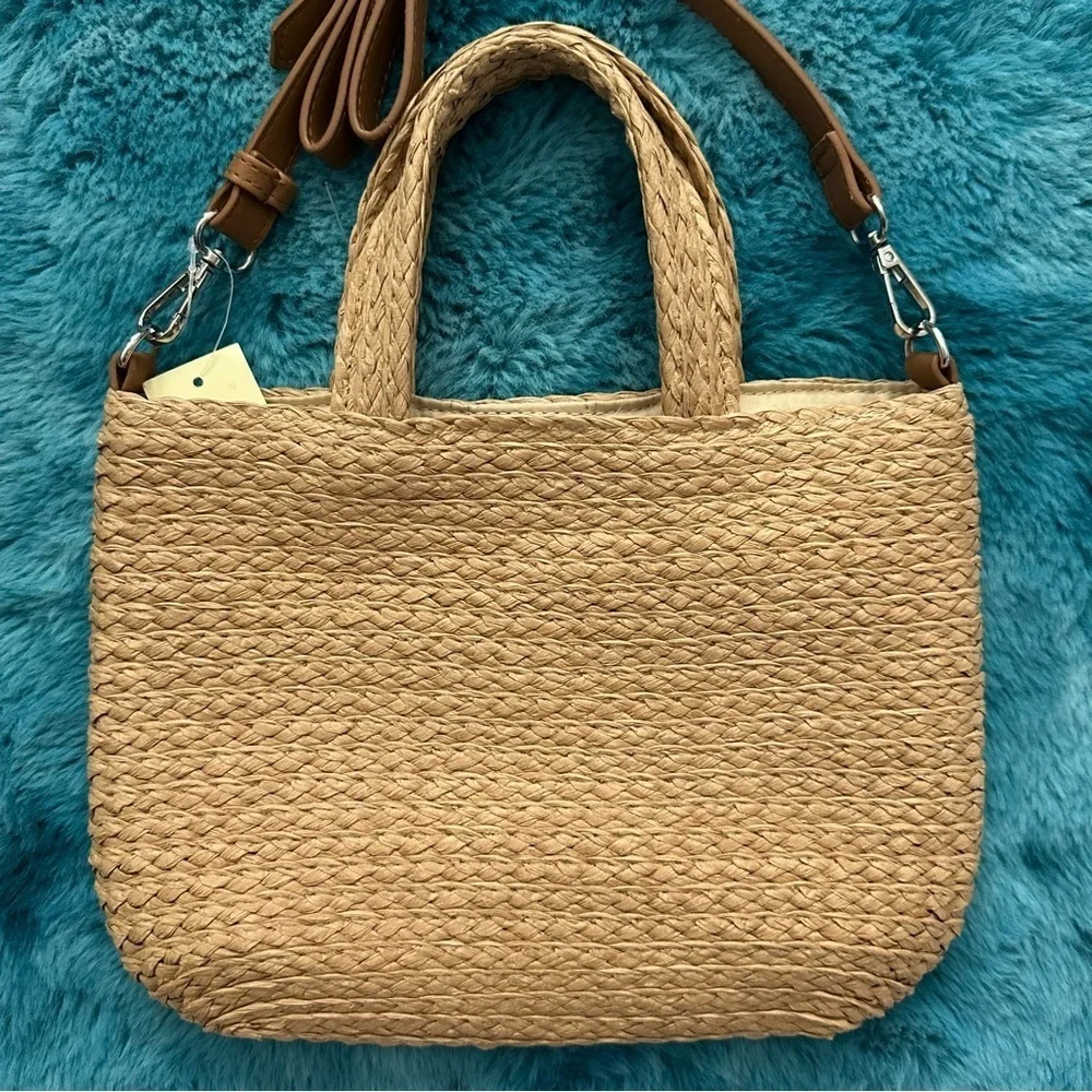 Vibrant Floral Embroidered Straw Tote