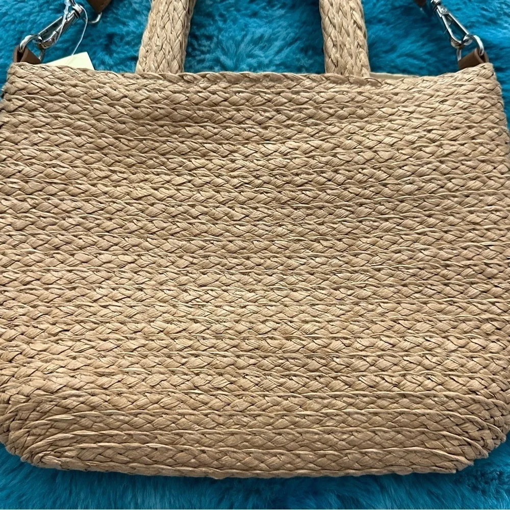 Vibrant Floral Embroidered Straw Tote