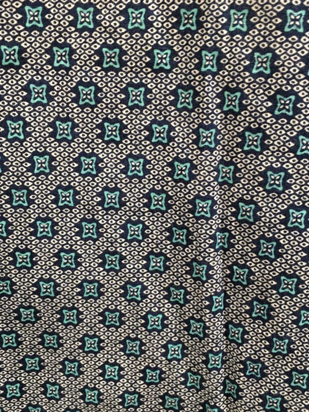 J CREW Blue White Turquoise Print Long Sleeve Button Shirt