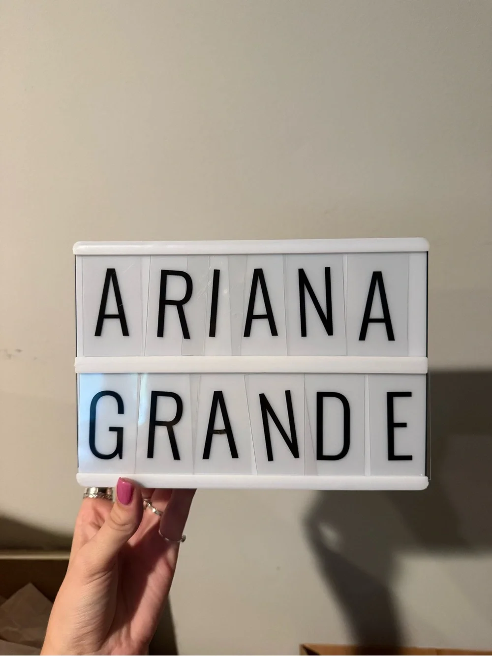 Mini LED Lightbox in White with Black Letters
