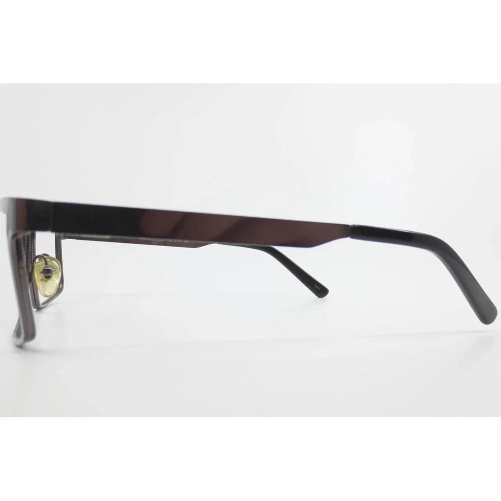 Modern Rectangular Gunmetal Metal Eyeglass Frames MM 610 57-17-145 Mens Womens