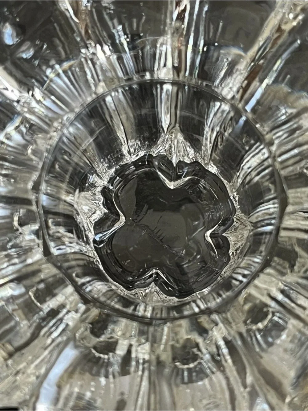 Vintage KIG Crystal Candle Holder Flower Petal Design Indonesia 2 Inch