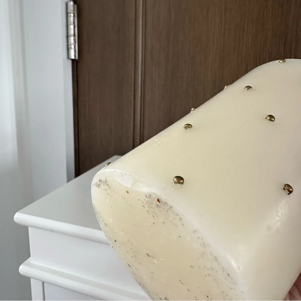 Large Cream Studded Candle