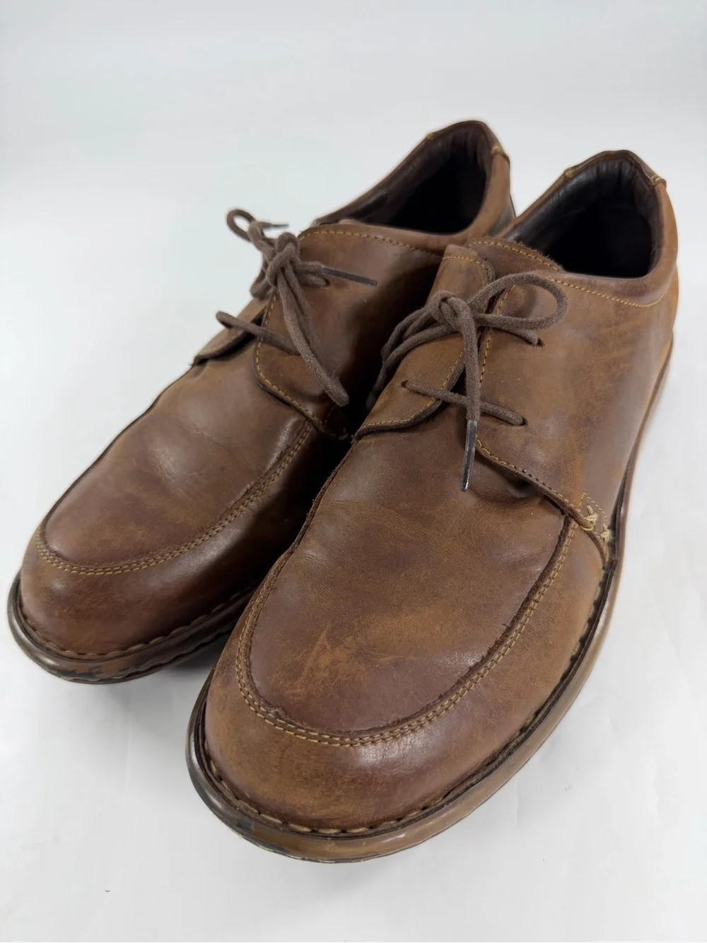 Born Women’s Size 10 EU 42 Brown Leather Moc Toe Lace Up Comfort Shoes