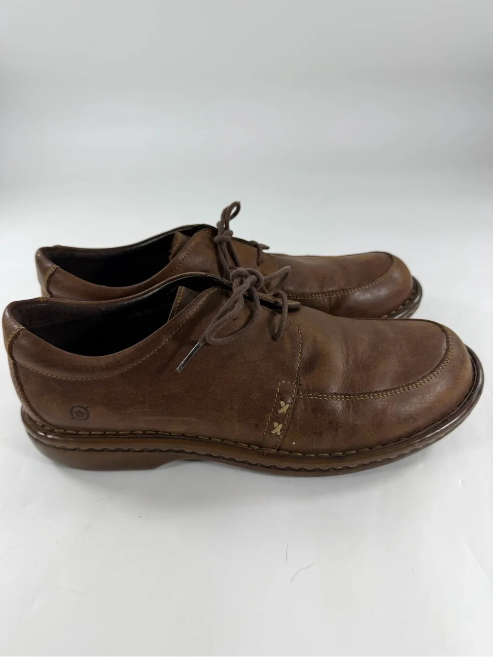Born Women’s Size 10 EU 42 Brown Leather Moc Toe Lace Up Comfort Shoes